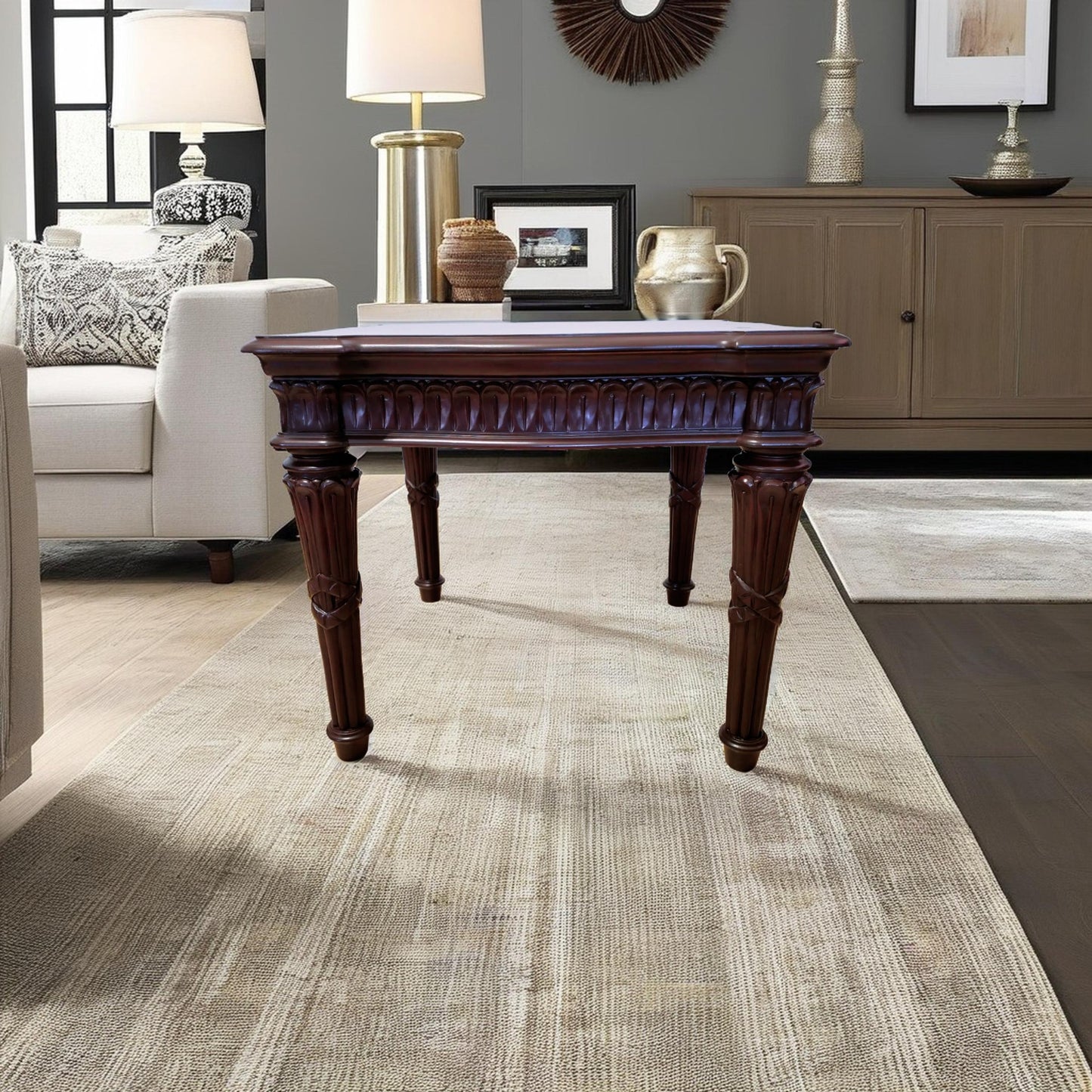 Carved End Table